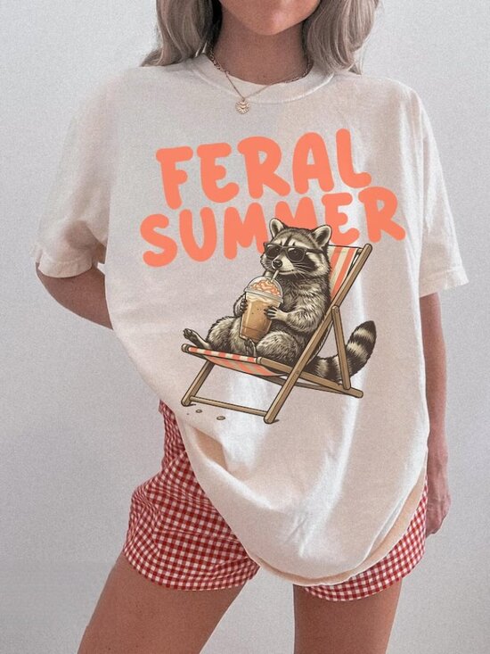 Tops - Raccoon Funny Coffee Shirt, Cute Summer Shirt, Funny Animal Tee